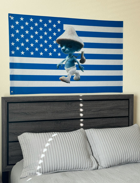 Smurf Cat USA American Flag
